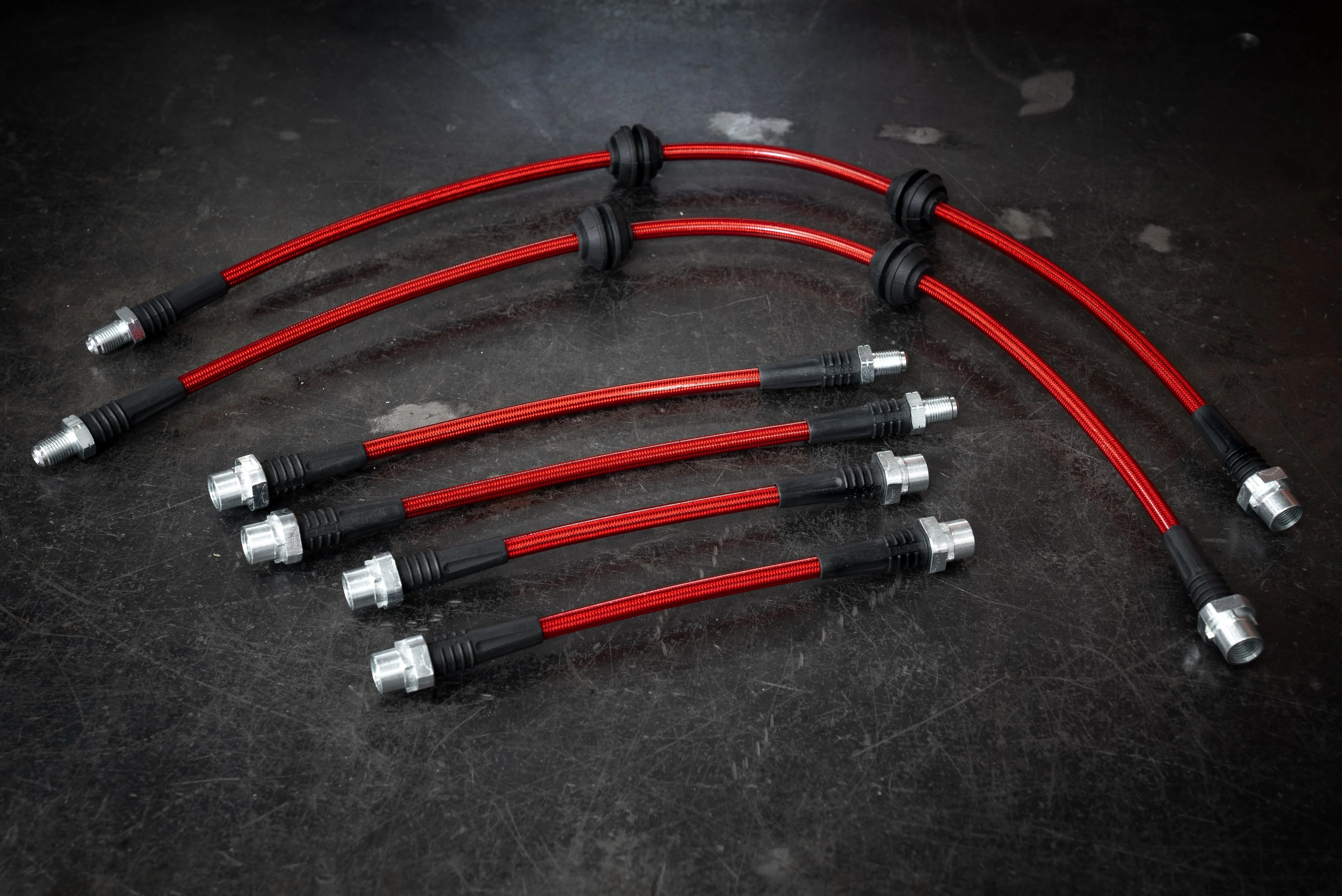 Garagistic - 2008-2009 BMW E82 128i 135i Stainless Steel Complete 6 Brake Line Kit - DOT Compliant