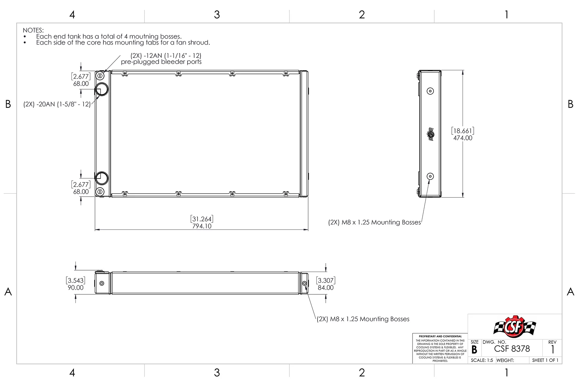 CSF Motorsport Dual-Pass Competition Radiator (Radiator Only) - Image 9