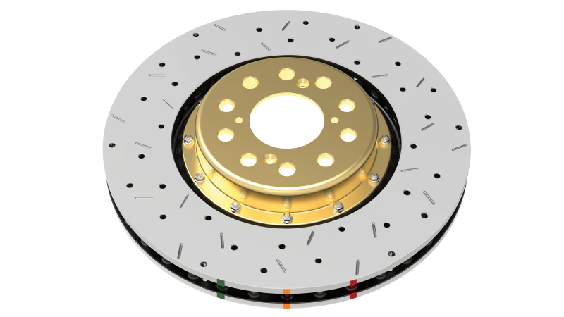 DBA 13-14 Ford Mustang Shelby GT500 8 Cyl Front 5000 Series Drilled and Slotted Rotor w/Black Hat - Image 5