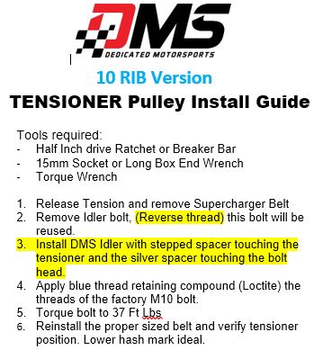 Dedicated Motorsports - 10Rib Billet Tensioner Pulley LSA - Image 3