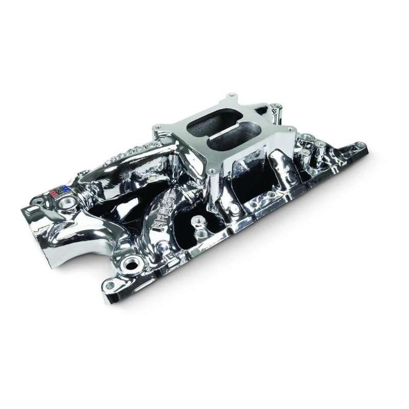 Edelbrock Ford SB 302 Performer RPM Intake Manifold - Chrome Plasma Finish - Image 3
