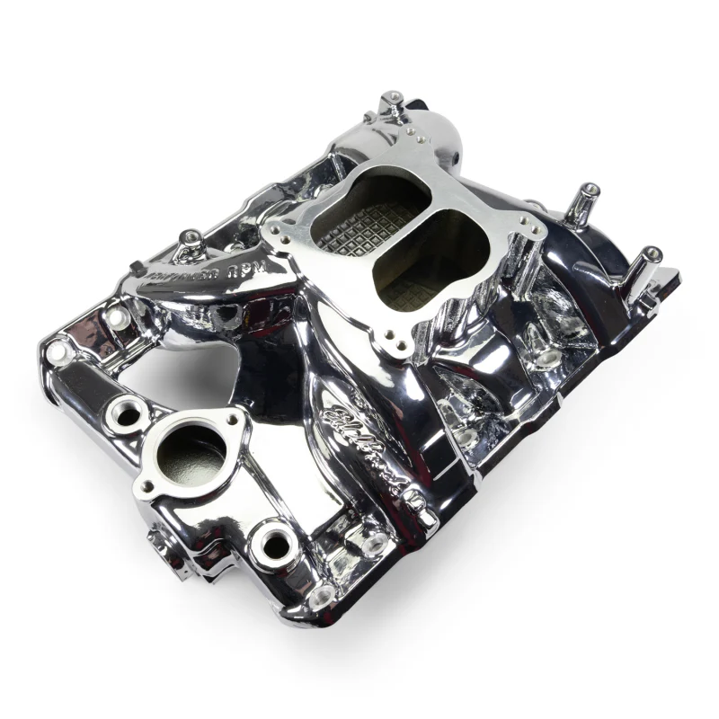 Edelbrock Pontiac 326-455 Performer RPM Intake Manifold - Chrome Plasma Finish - Image 2
