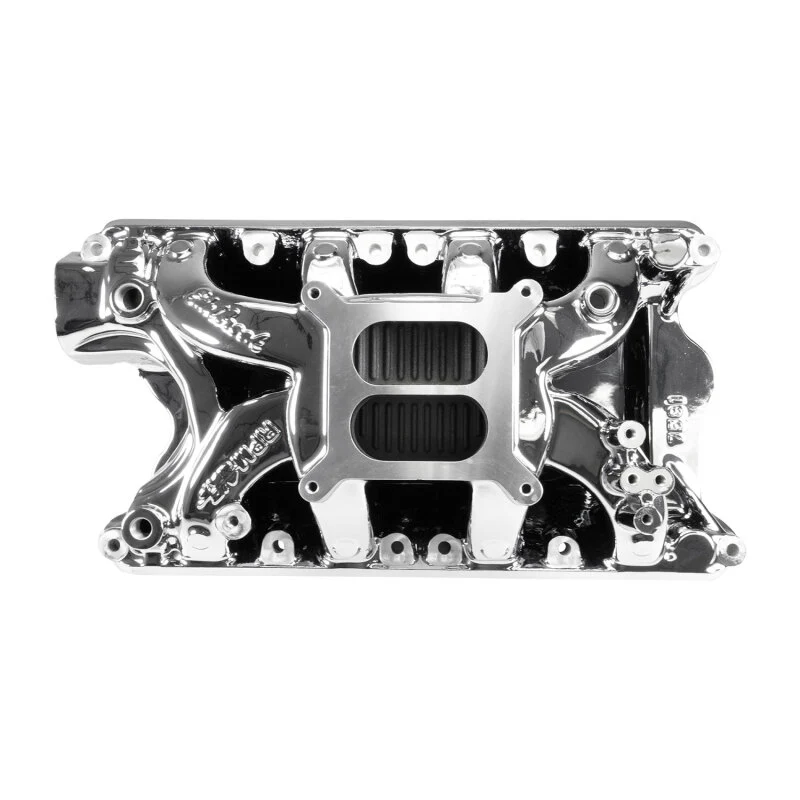 Edelbrock RPM Air-Gap Small Block Ford 351W Intake Manifold - Chrome Plasma Finish