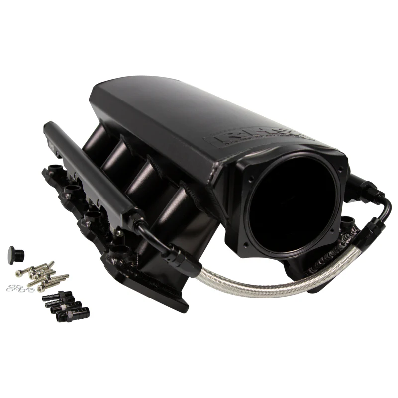Fast Intake Manifold, Rhs Sheet Met Al, Ls Cathedral Port, Black W/ Fuel Rail Kit