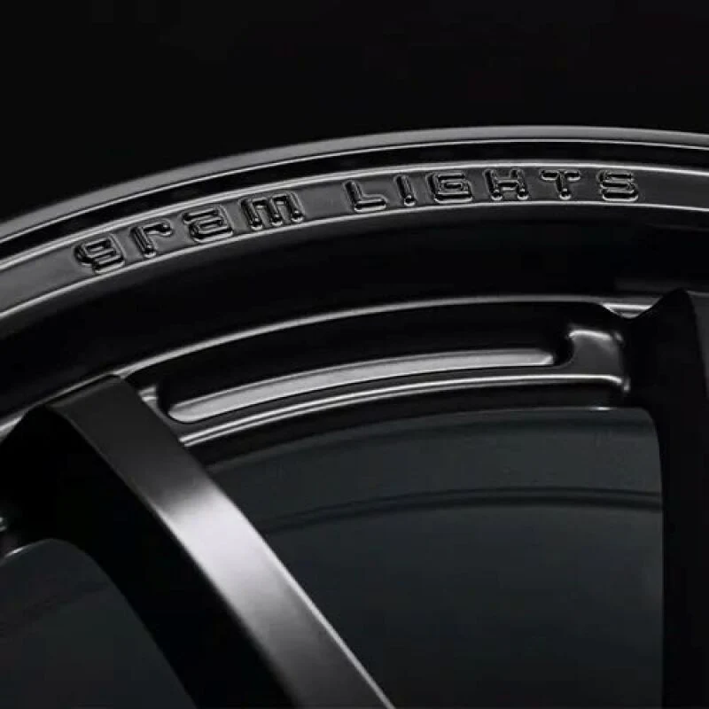 Gram Lights 57NR LIMITED II 18x8.5 +45 5-112 Semigloss Black Wheel w/ Black Cap/Stickers/Air Valve
