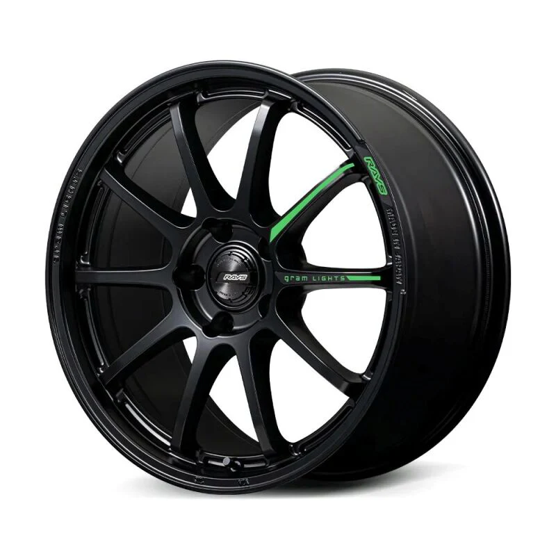 Gram Lights 57NR LIMITED II 18x8.5 +45 5-114.3 Semigloss Black Wheel w/ Black Cap/Stickers/Air Valve - Image 5