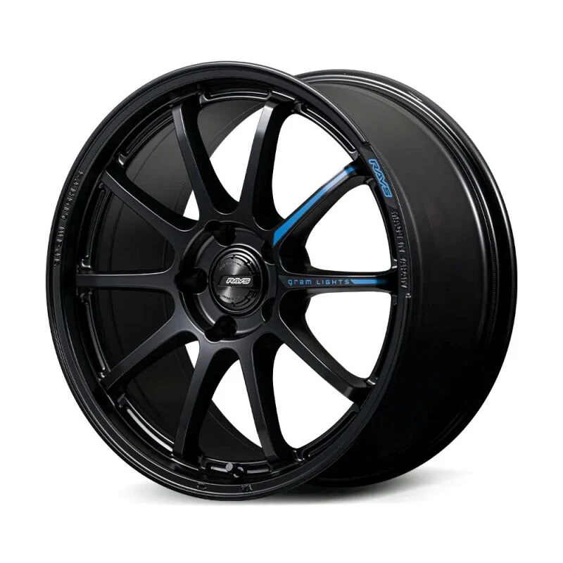 Gram Lights 57NR LIMITED II 18x9.5 +42 5-112 Semigloss Black Wheel w/ Black Cap/Stickers/Air Valve - Image 6
