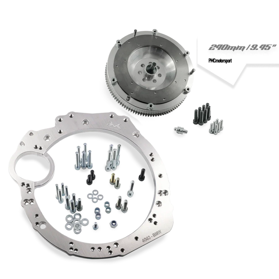 PMC Motorsport - Adapter kit Mitsubishi 4G63 - manual 6-speed BMW M57n GS6-53DZ HGU HGK - 240mm / 9.45"