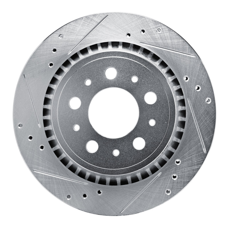 R1 00-00 Volvo V70 Rear Left Drilled & Slotted Silver Brake Rotor