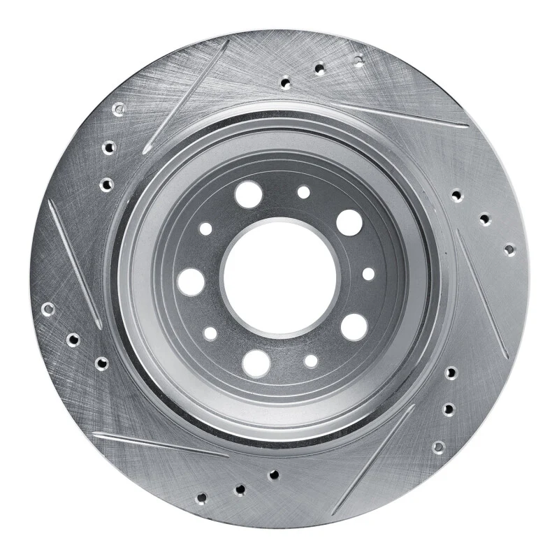 R1 00-00 Volvo V70 Rear Right Drilled & Slotted Silver Brake Rotor - Image 5