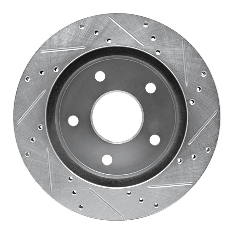 R1 00-01 Dodge Ram 1500 Pickup Front Left Drilled & Slotted Silver Brake Rotor - Image 5