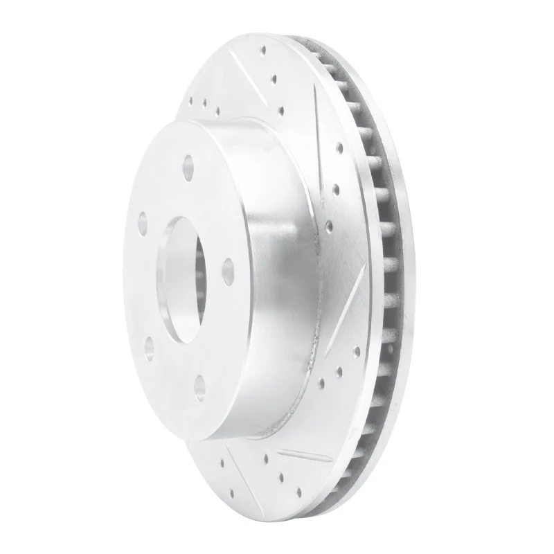 R1 00-01 Dodge Ram 1500 Pickup Front Right Drilled & Slotted Silver Brake Rotor - Image 2
