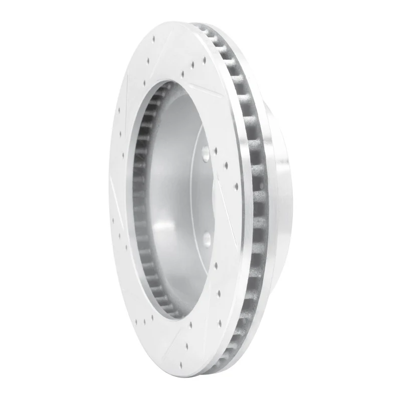 R1 00-01 Dodge Ram 1500 Pickup Front Right Drilled & Slotted Silver Brake Rotor - Image 3
