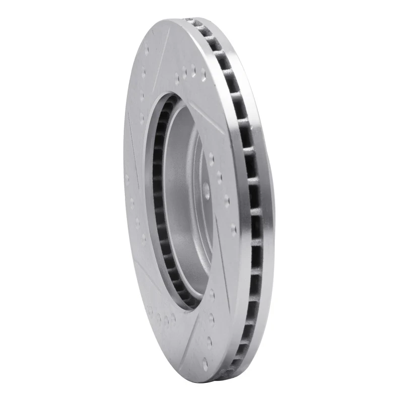 R1 00-02 Daewoo Nubira Front Right Drilled & Slotted Silver Brake Rotor - Image 3