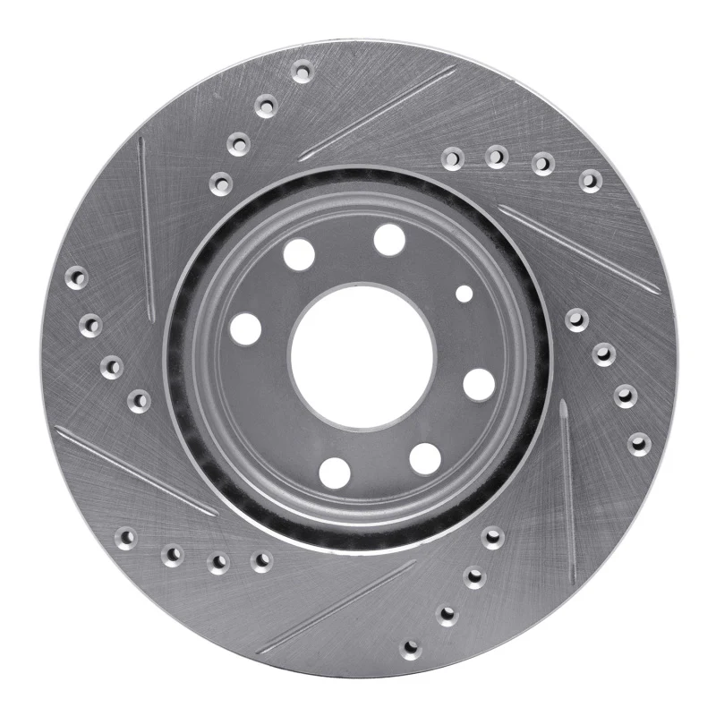 R1 00-02 Daewoo Nubira Front Right Drilled & Slotted Silver Brake Rotor - Image 4