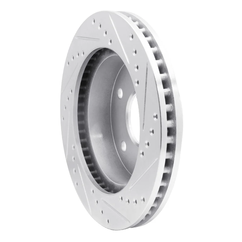 R1 00-02 Dodge Ram 1500 Pickup Front Left Drilled & Slotted Silver Brake Rotor - Image 5