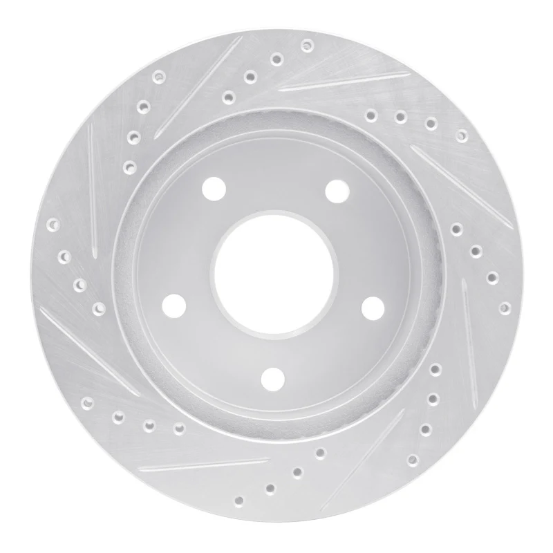 R1 00-02 Dodge Ram 1500 Pickup Front Right Drilled & Slotted Silver Brake Rotor - Image 2