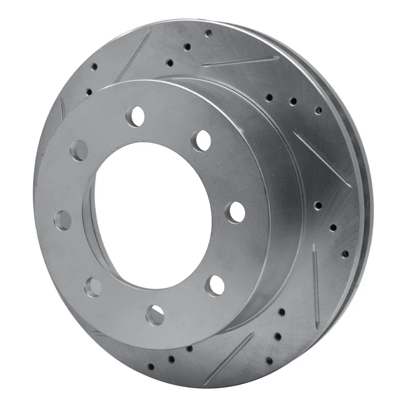 R1 00-02 Dodge Ram 3500 Front Left Drilled & Slotted Silver Brake Rotor - Image 3