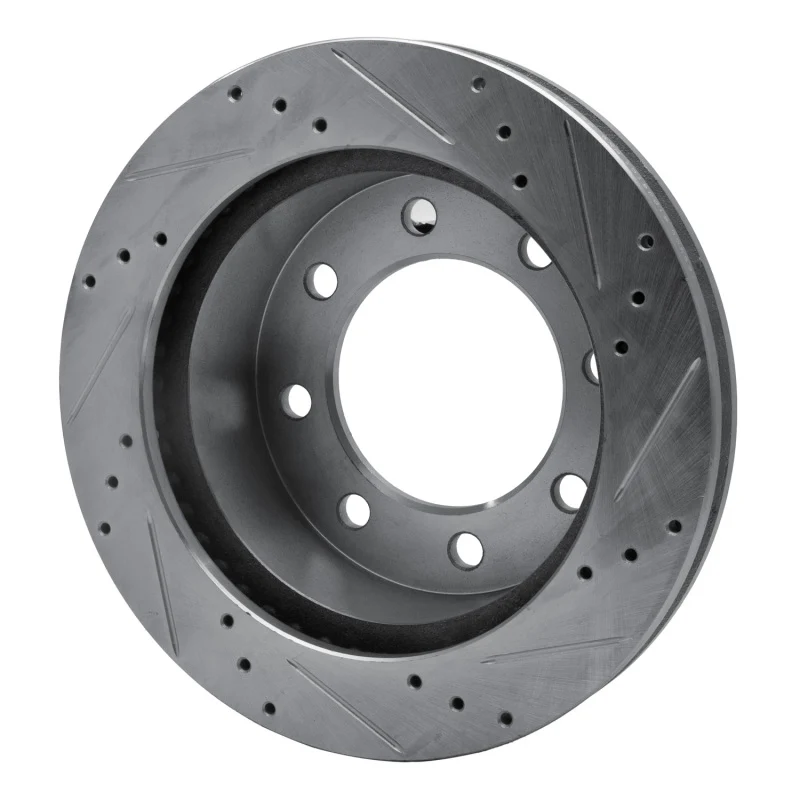 R1 00-02 Dodge Ram 3500 Front Left Drilled & Slotted Silver Brake Rotor - Image 4