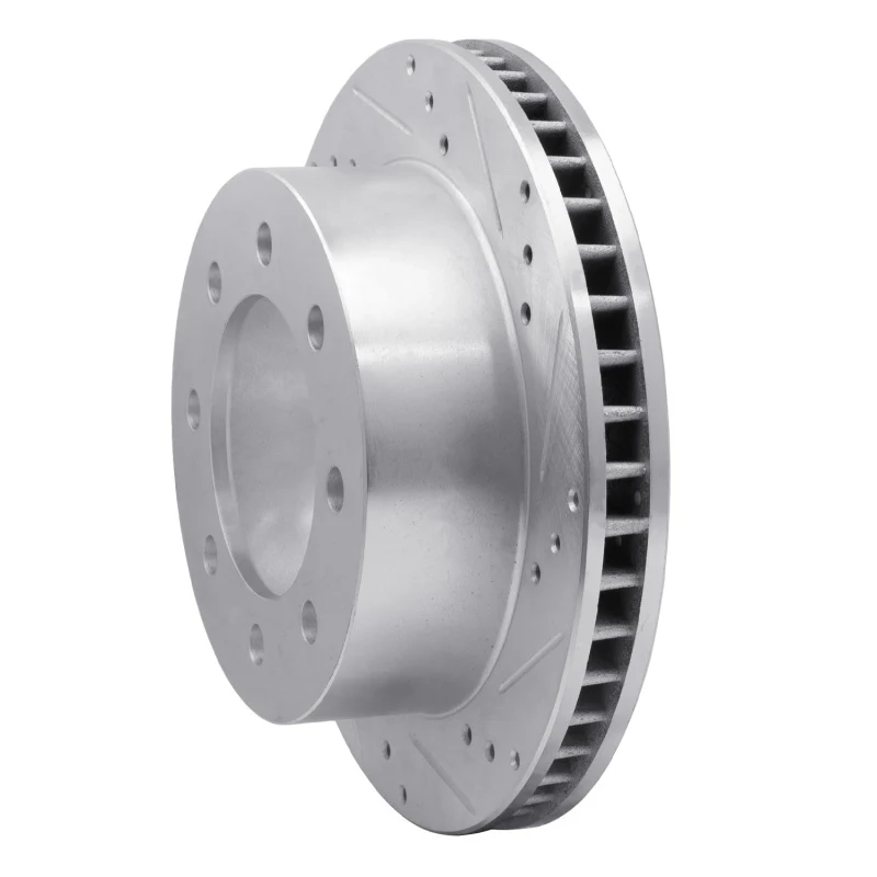 R1 00-02 Dodge Ram 3500 Front Right Drilled & Slotted Silver Brake Rotor - Image 3