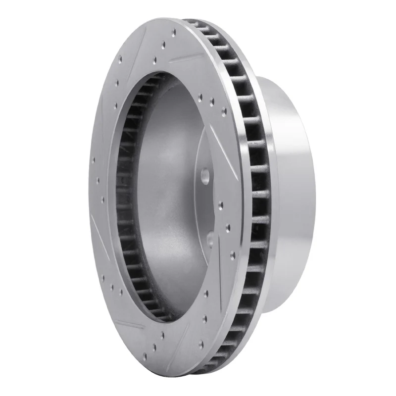 R1 00-02 Dodge Ram 3500 Front Right Drilled & Slotted Silver Brake Rotor - Image 4