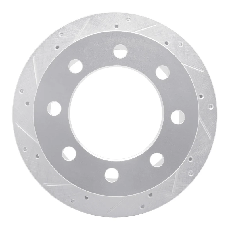 R1 00-02 Dodge Ram 3500 Rear Left Drilled & Slotted Silver Brake Rotor