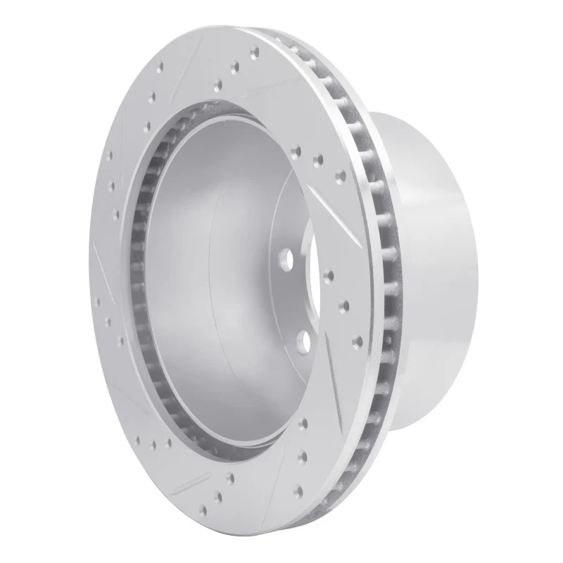 R1 00-02 Dodge Ram 4000 (Mexico) Rear Right Drilled & Slotted Silver Brake Rotor - Image 2