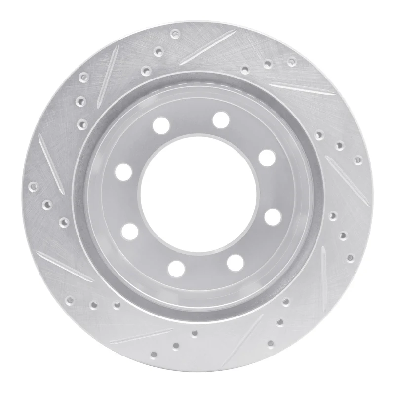 R1 00-02 Dodge Ram 4000 (Mexico) Rear Right Drilled & Slotted Silver Brake Rotor - Image 3