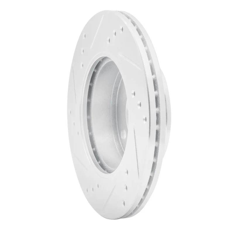 R1 00-02 Hyundai Accent Front Right Drilled & Slotted Silver Brake Rotor - Image 3