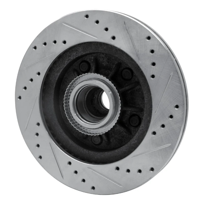 R1 00-04 Ford F-150 RWD Front Left Drilled & Slotted Silver Brake Rotor - Image 3