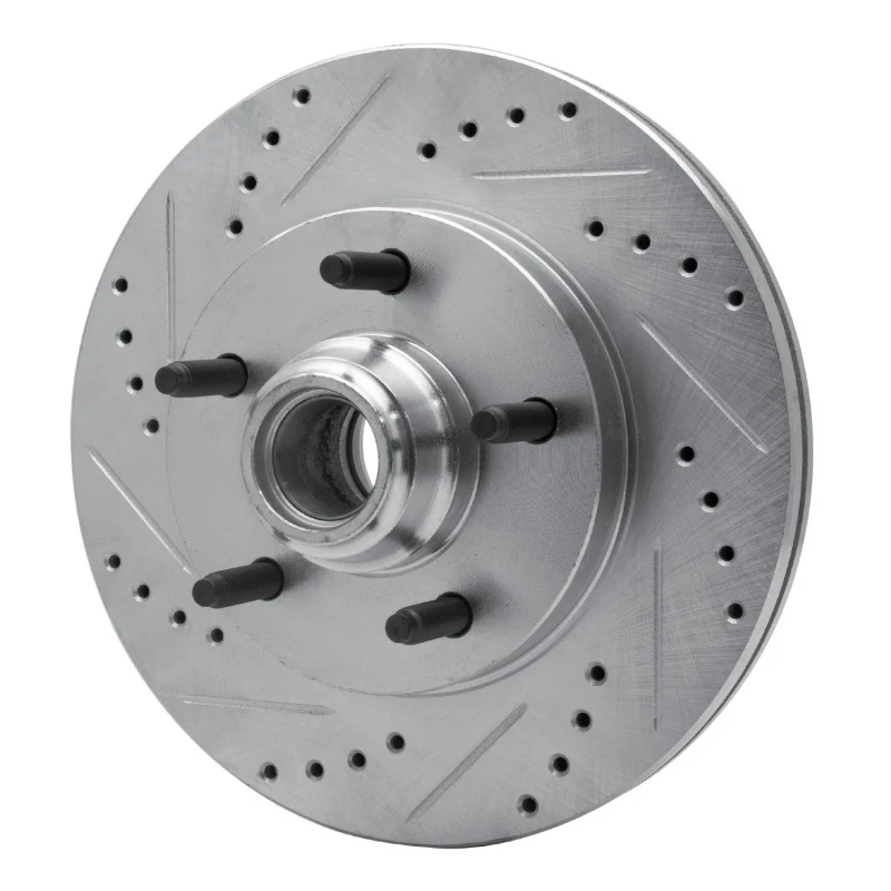 R1 00-04 Ford F-150 RWD Front Left Drilled & Slotted Silver Brake Rotor - Image 5