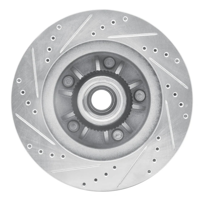 R1 00-04 Ford F-150 RWD Front Right Drilled & Slotted Silver Brake Rotor - Image 5