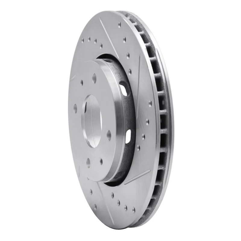 R1 00-04 Volvo V40 Front Right Drilled & Slotted Silver Brake Rotor - Image 3