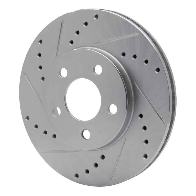 R1 00-05 Chrysler Neon Front Left Drilled & Slotted Silver Brake Rotor - Image 3