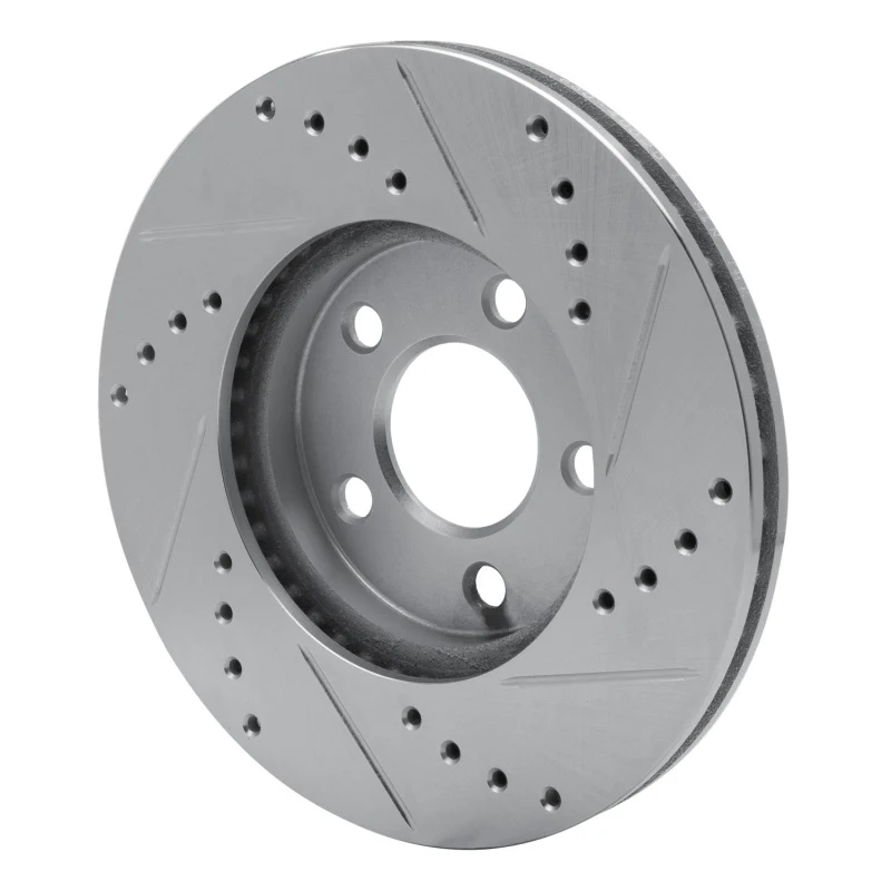 R1 00-05 Chrysler Neon Front Left Drilled & Slotted Silver Brake Rotor - Image 4