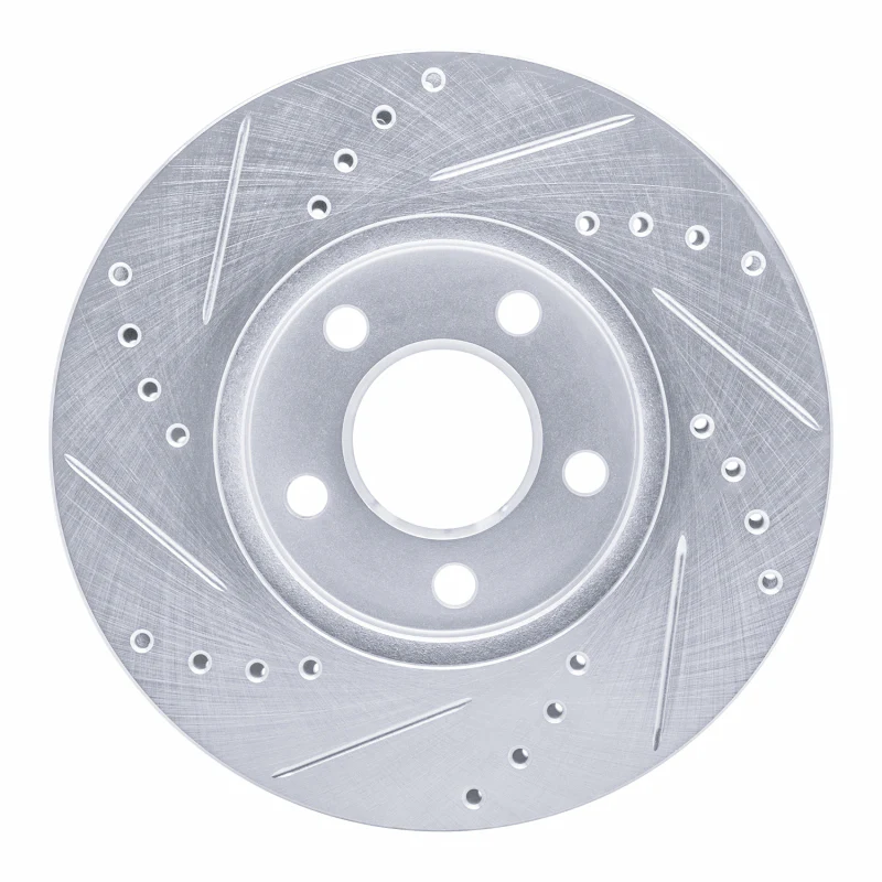 R1 00-05 Chrysler Neon Front Right Drilled & Slotted Silver Brake Rotor - Image 2