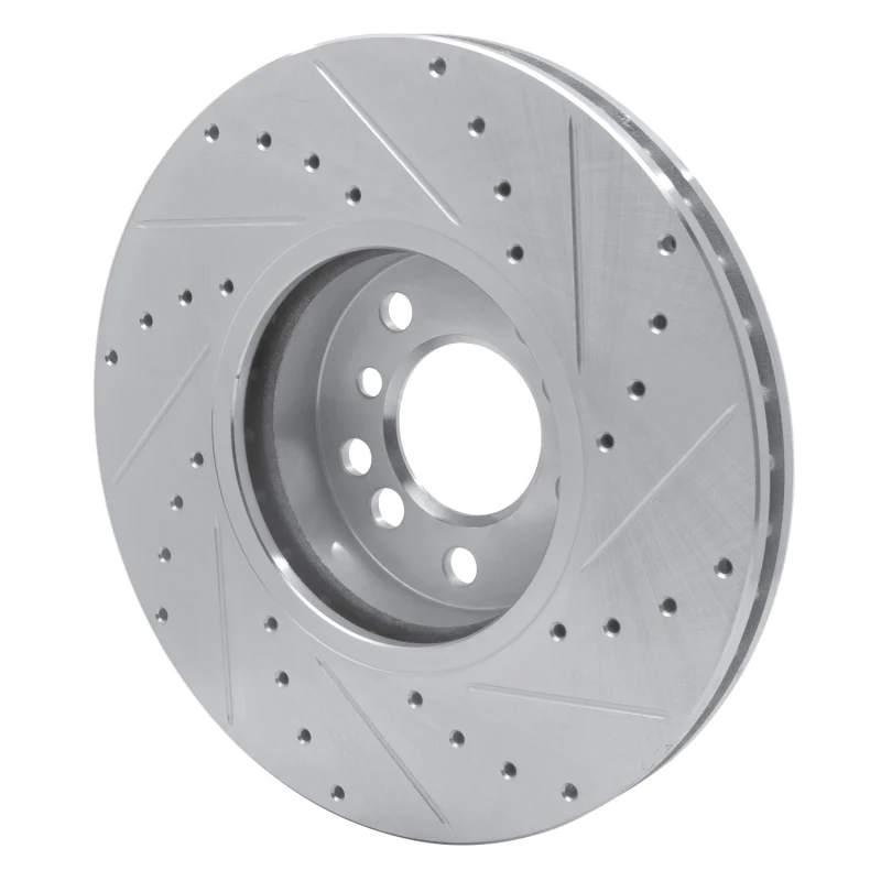 R1 00-06 BMW X5 Front Left Drilled & Slotted Silver Brake Rotor - Image 5