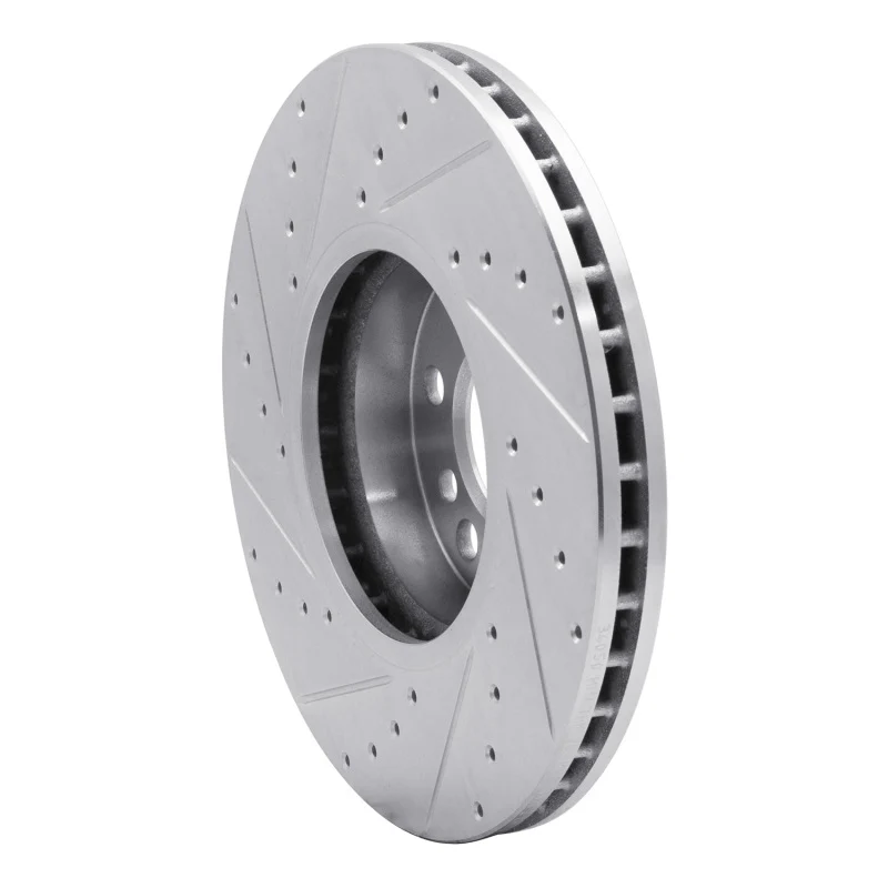 R1 00-06 BMW X5 Front Right Drilled & Slotted Silver Brake Rotor - Image 3