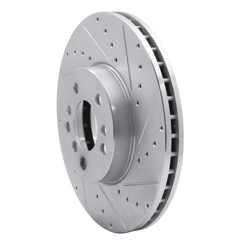 R1 00-06 BMW X5 Front Right Drilled & Slotted Silver Brake Rotor - Image 5