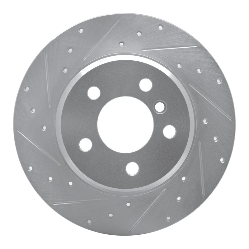 R1 00-06 BMW X5 Rear Left Drilled & Slotted Silver Brake Rotor