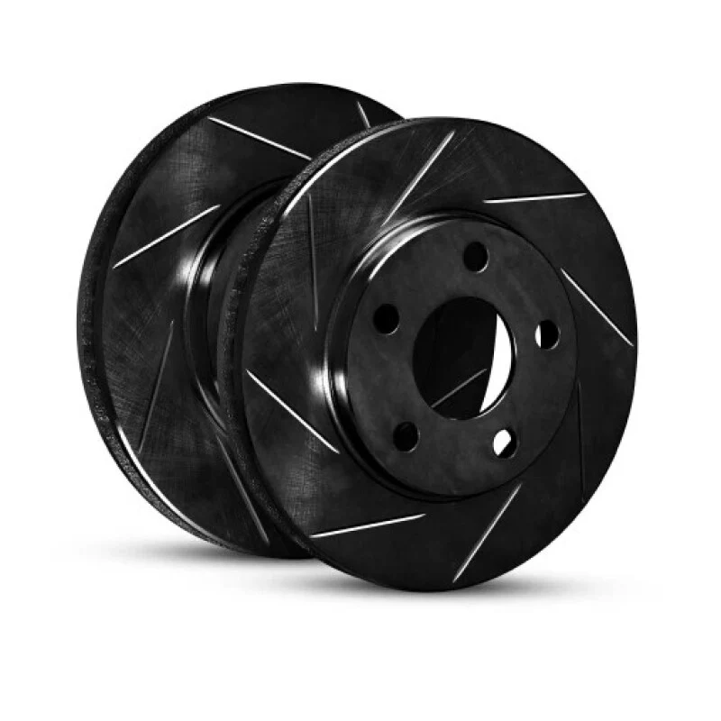 R1 00-06 Chrysler Crossfire Front Right Slotted Black Brake Rotor