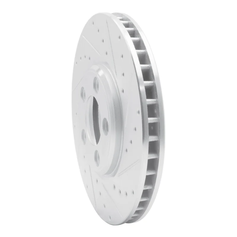 R1 00-06 Ford Thunderbird Front Right Drilled & Slotted Silver Brake Rotor - Image 3