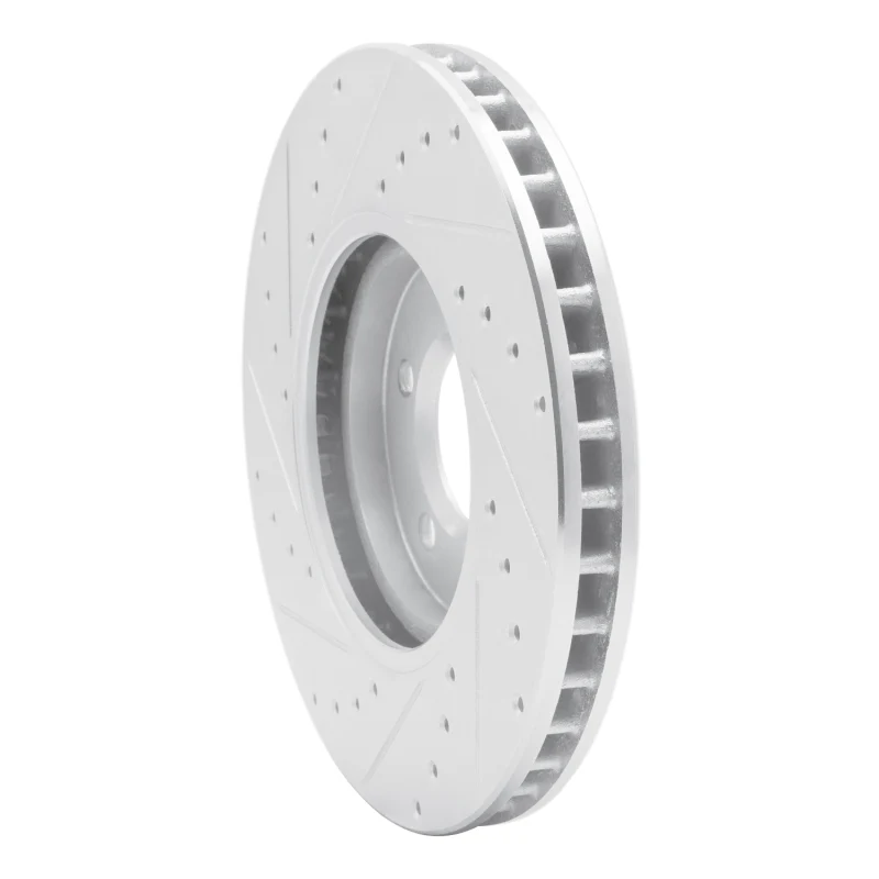 R1 00-06 Ford Thunderbird Front Right Drilled & Slotted Silver Brake Rotor - Image 4