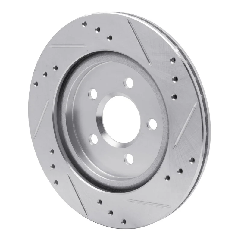 R1 00-06 Ford Thunderbird Rear Left Drilled & Slotted Silver Brake Rotor - Image 4