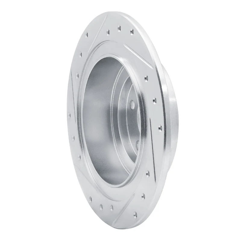 R1 00-06 Subaru Legacy Rear Right Drilled & Slotted Silver Brake Rotor - Image 3
