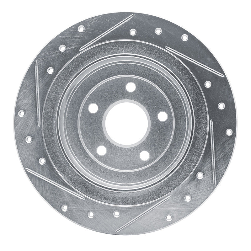 R1 00-06 Subaru Legacy Rear Right Drilled & Slotted Silver Brake Rotor - Image 4