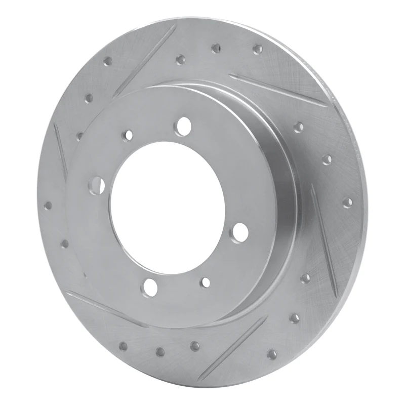 R1 00-07 Mitsubishi Space Star (Mexico) Rear Left Drilled & Slotted Silver Brake Rotor - Image 3