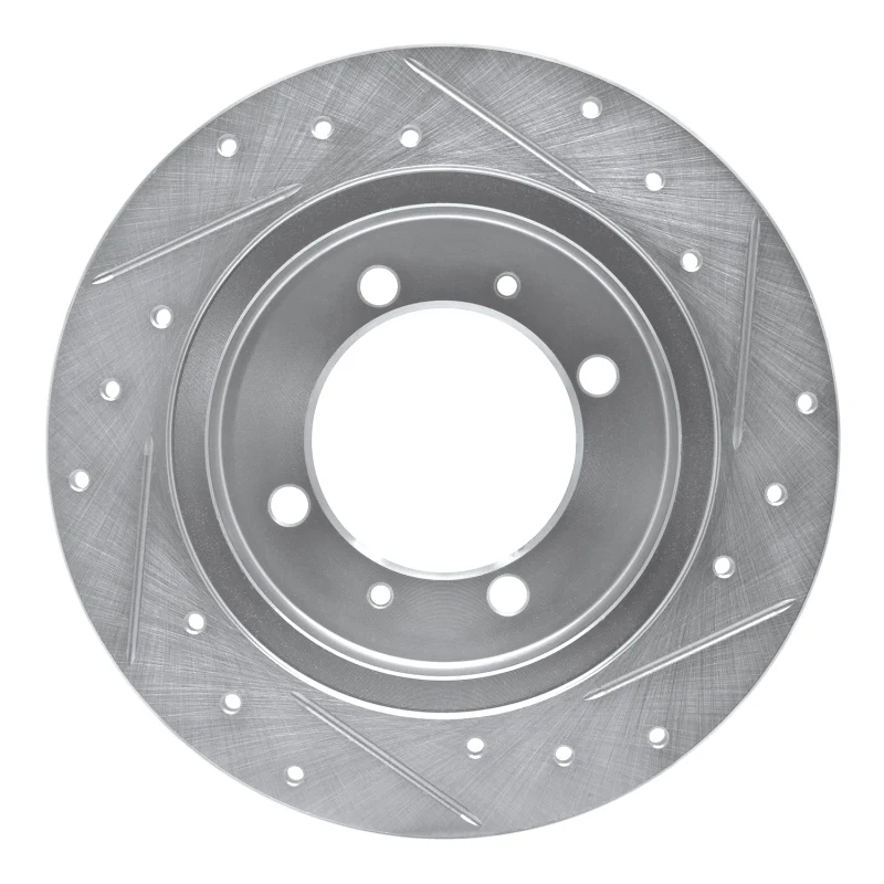 R1 00-07 Mitsubishi Space Star (Mexico) Rear Left Drilled & Slotted Silver Brake Rotor - Image 5