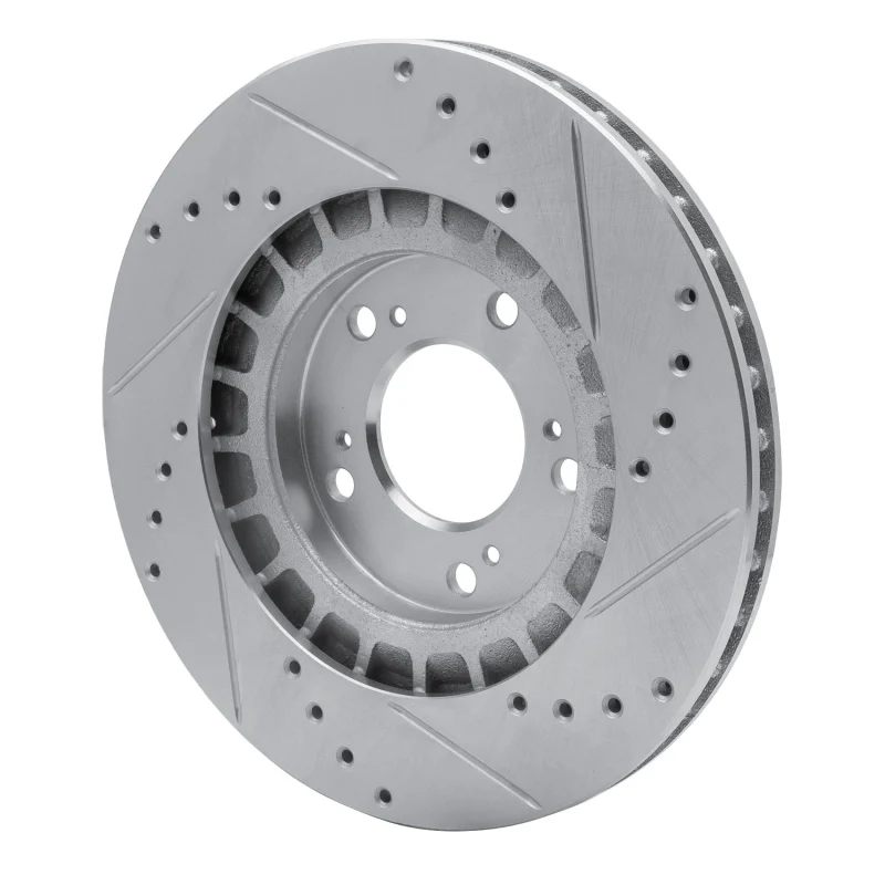 R1 00-09 Honda S2000 Front Left Drilled & Slotted Silver Brake Rotor - Image 2