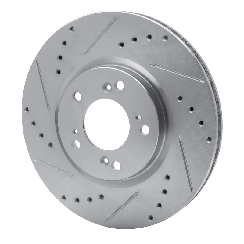 R1 00-09 Honda S2000 Front Left Drilled & Slotted Silver Brake Rotor - Image 3